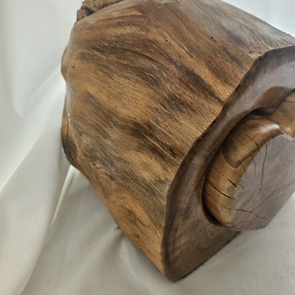 Large Vintage Handcrafted Wood Puzzle Heart Jewelry Box Folk Art Rustic Carved - Picture 14 of 15